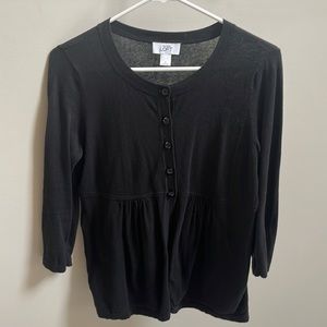 Light black peplum cardigan in good condition by LOFT, size S